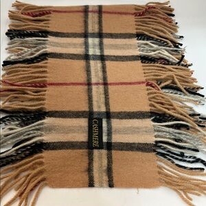 Cashmere Burberry style 6.5”x60” approximately scarf